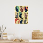 mid-century katten poster (Keuken)