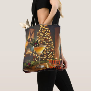 Mid Century Kerst Mis Feestelijke Cocktails Draagtas