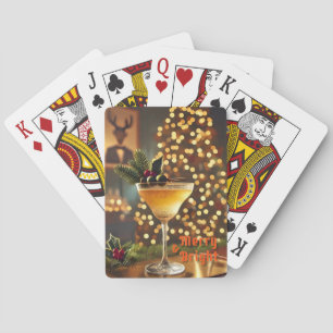 Mid Century Kerst Mis Feestelijke Cocktails Pokerkaarten