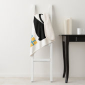 Mid Century Kerstkat Sherpa Deken (In situ)