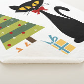 Mid Century Kerstkat Sherpa Deken (3/4)