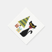 Mid Century Kerstmis kat Papier servet (Hoek)
