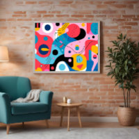 Mid Century Kleurrijke Abstracte Kunst