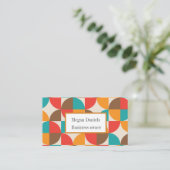 Mid Century Kleurrijke Halve Cirkels Custom Visitekaartje (Staand voorkant)