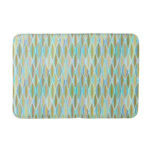 Mid-Century Lint Print - turquoise en tan Badmat