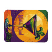 Mid Century Mardi Gras Sunset Fleur De Lis Martini Magneet (Horizontaal)