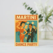 Mid Century Martini Dance Party Briefkaart (Staand voorkant)
