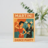 Mid Century Martini Dansfeest Briefkaart (Staand voorkant)