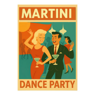 Mid Century Martini Dansfeest Foto Afdruk