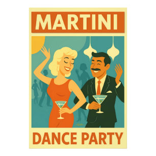 Mid Century Martini Dansfeest Foto Afdruk