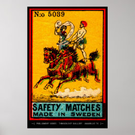 Mid Century Matchbox Hoesje Art Poster