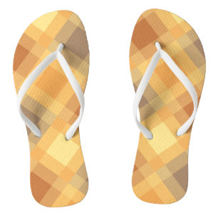 Mid-Century mega plaid - Aarde-neutralen Teenslippers