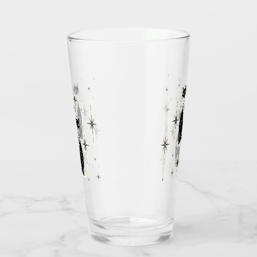 Mid Century Meow Retro Atomic Cats ©studioxine Glas (Rechts)