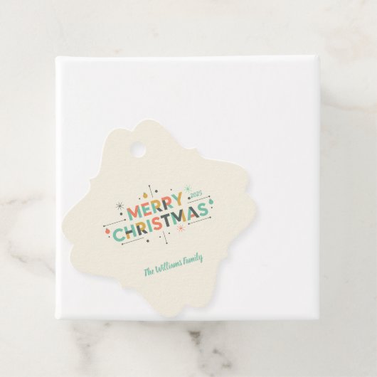 Mid-Century Merry Christmas – Retro Style Bedankjes Labels (In situ)