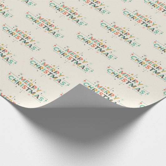 Mid-Century Merry Christmas – Retro Style Cadeaupapier (Hoek)