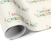 Mid-Century Merry Christmas – Retro Style Cadeaupapier (Rol Hoek)