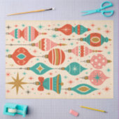 Mid-Century Merry Ornaments Retro Christmas Tissuepapier (Craft)