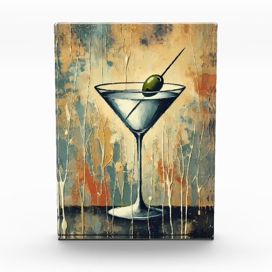 Mid Century Mixed Media Martini Art Fotoblokken (Voorkant)