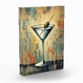 Mid Century Mixed Media Martini Art Fotoblokken (Links)