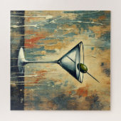 Mid Century Mixed Media Martini Art Legpuzzel (Horizontaal)