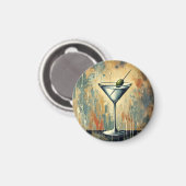 Mid Century Mixed Media Martini Art Magneet (Voorkant / Achterkant)