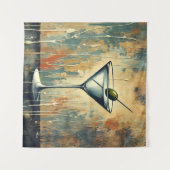 Mid Century Mixed Media Martini Art Wandkleed (Voorkant (horizontaal))