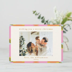 Mid Century Mod Abstracte geometrische kerstfoto Feestdagenkaart