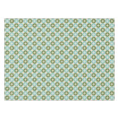 Mid Century Mod Blauw Sage Groen Feestelijk Geomet Tafelkleed (Voorkant (Horizontaal))