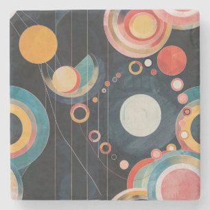 Mid Century Mod Circles in stijl van Hilma af Klin Stenen Onderzetter