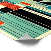 Mid Century Mod Geometrisch Abstract Poster (Hoek)