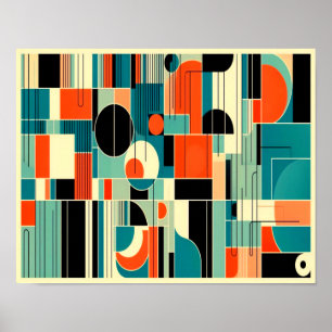 Mid Century Mod Geometrisch Abstract Poster