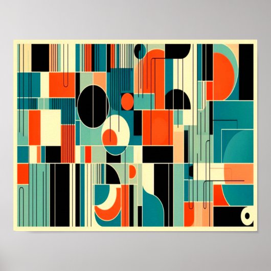 Mid Century Mod Geometrisch Abstract Poster (Voorkant)