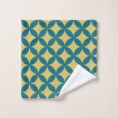 Mid-Century Mod Geometrische Retro Modern Blauw Gr Bad Handdoek (Wasdoekje)