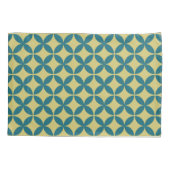 Mid-Century Mod Geometrische Retro Modern Blauw Gr Kussensloop (Achterkant)
