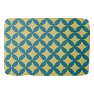 Mid-Century Mod Geometrische Retro Modern Blauwgro Badmat