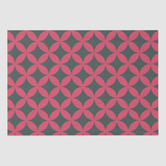 Mid-Century Mod Geometrische Retro Modern Helder R Tissuepapier (Voorkant)