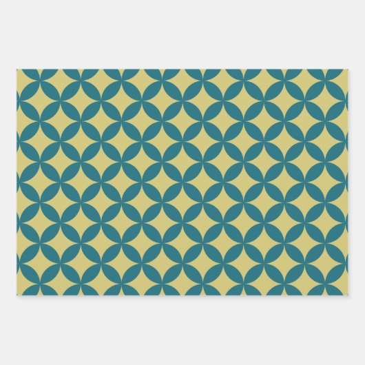 Mid-Century Mod Geometrische Retro Modern Kleurrij Inpakpapier Vel (Voorkant)