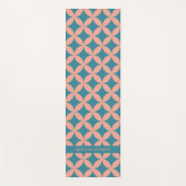 Mid-Century Mod geometrische retro moderne perzik Yogamat (Voorkant)