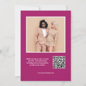 Mid Century mod Paarse cirkel scallop QR FOTO Kaart (Achterkant)