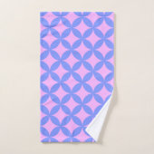Mid Century Mod Pattern in Pink and Periwinkle Bad Handdoek (Handdoek)