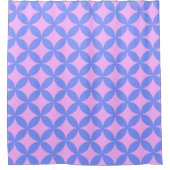 Mid Century Mod Pattern in Pink and Periwinkle Douchegordijn (Voorkant)