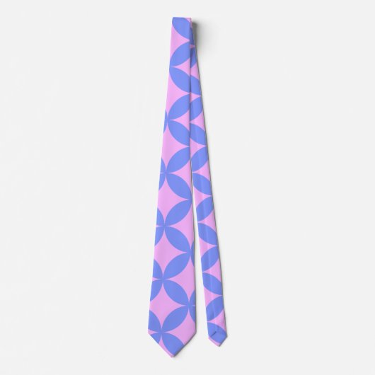 Mid Century Mod Pattern in Pink and Periwinkle Stropdas (Voorkant)