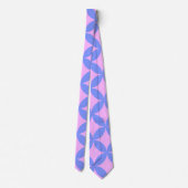 Mid Century Mod Pattern in Pink and Periwinkle Stropdas (Achterkant)