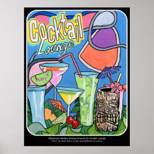 'Mid Century Mod Tropical Tiki Lounge' schilderij  Poster
