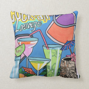 Mid Century Mod Tropical Tiki Lounge schildert op  Kussen