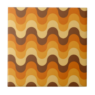 Mid Century Modern 1970s Wavy Stripe Pattern Tegeltje