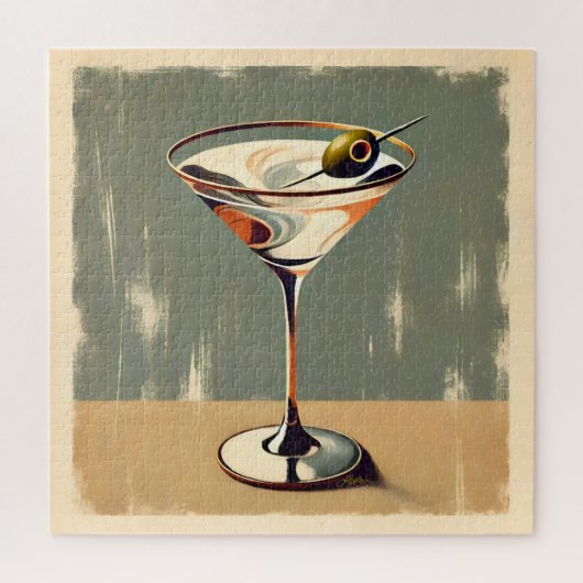 Mid Century Modern 1 Olive Martini schilderij Legpuzzel (Verticaal)