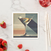 Mid Century Modern 2 Olive Martini Cocktail Hour Servet (Insitu)