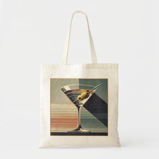 Mid Century Modern 2 Olive Martini Cocktail Hour Tote Bag (Voorkant)