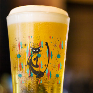 Mid Century Modern 50s Black Cool Cat Glas